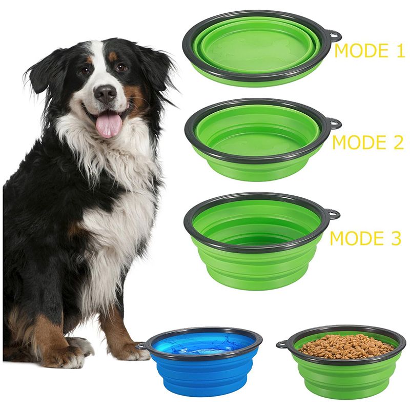 ရောင်စုံ Collapsible Silicone Pet Travel Bowl